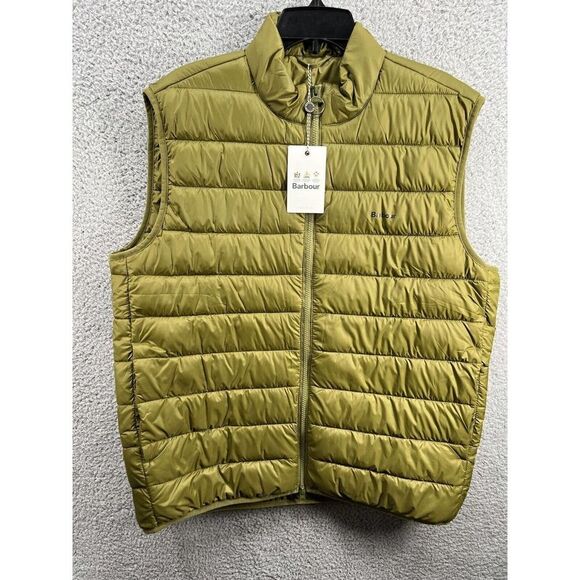 Barbour Bretby Gilet 2XL Quilted Zippered Mens Green Vest New - Picture 2 of 7